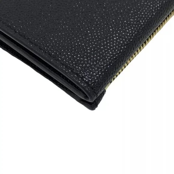 Auth SAINT LAURENT PARIS Uptown Black Gold Hardware Double-hook Wallet 383-11524 - Picture 6 of 10